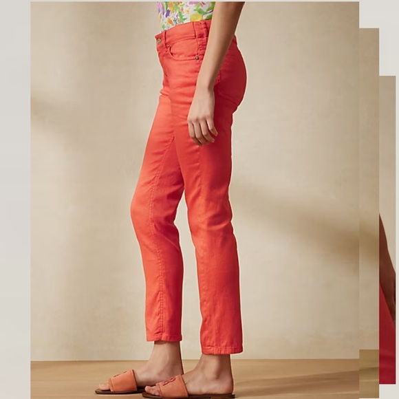 NWT Ralph Lauren Purple Label Resort Orange Linen Cotton 160 Slim Jean Pants 27 - Picture 8 of 12